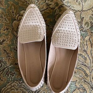 Chase + Chloe Cream Studded Flats